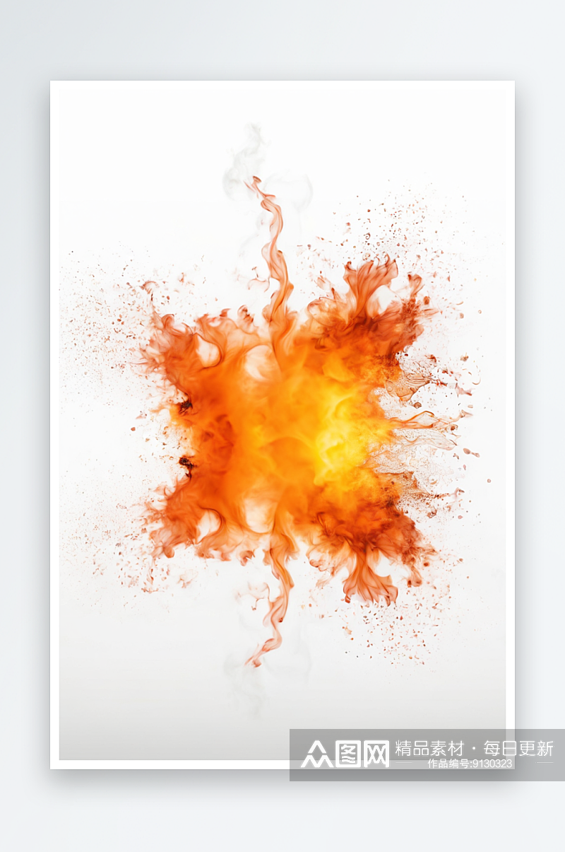 燃烧水面上烟雾火焰爆炸画面图片素材