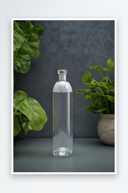 泡沫瓶瓶子特写盆栽植物桌子上图片