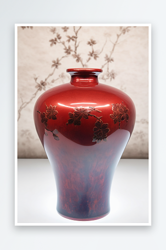 博物馆清乾隆款霁红釉梅瓶图片