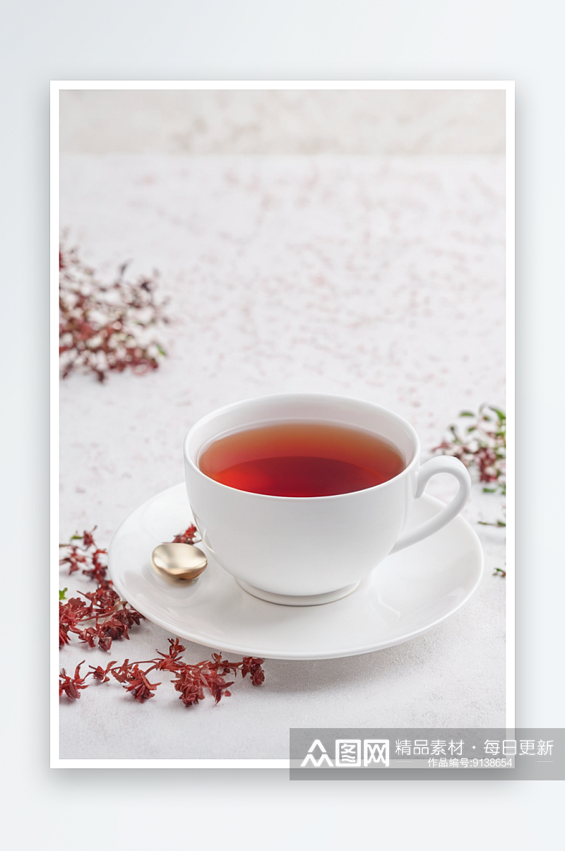 一杯加奶红灌木茶照片素材