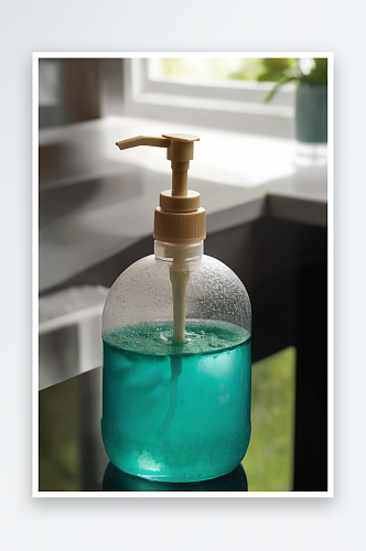 洗手液凝胶酒精明胶混合物透明塑料瓶用泵推