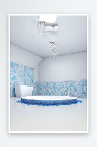 室内水面空房间3D渲染图片