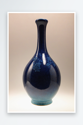 清乾隆霁蓝釉胆瓶图片