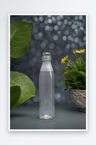 泡沫瓶近距离瓶子植物桌子上图片