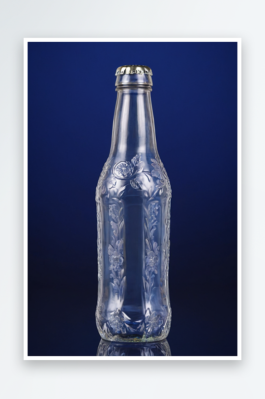 蓝色背景上汽水瓶图片