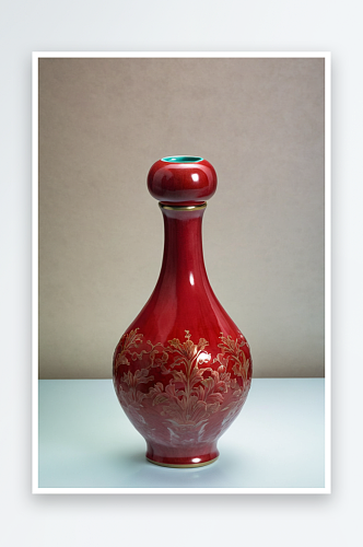 博物馆清代乾隆霁红釉蒜头瓶图片