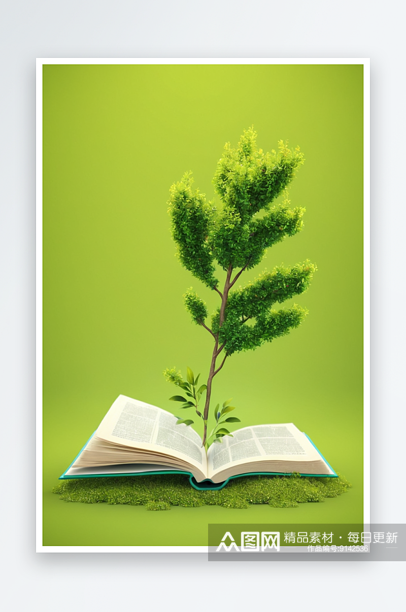 植树节种树绿地保护简约书本背景图片素材