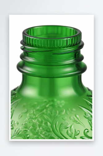 一个开着绿色瓶子顶部细节图片