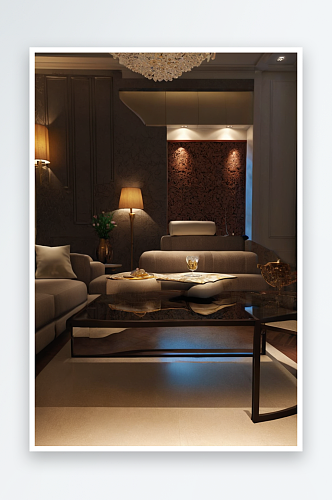 现代设计感客厅沙发茶几图片