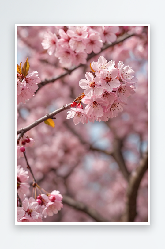 特写粉红色樱花春天图片