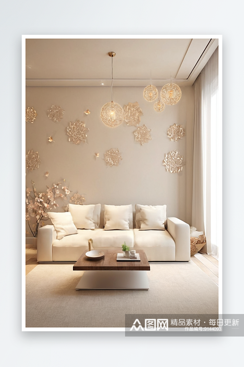 室内设计效果图现代简约家装灯光装饰图片素材