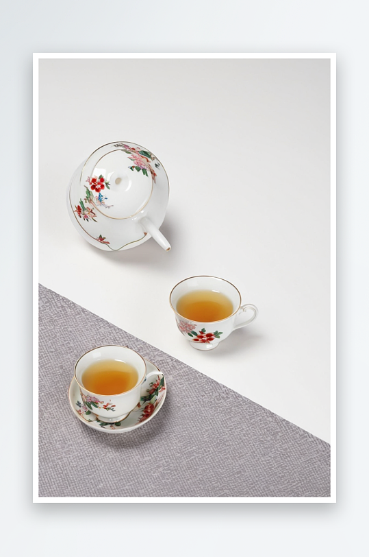 日式白瓷快客杯茶具茶杯茶文化照片
