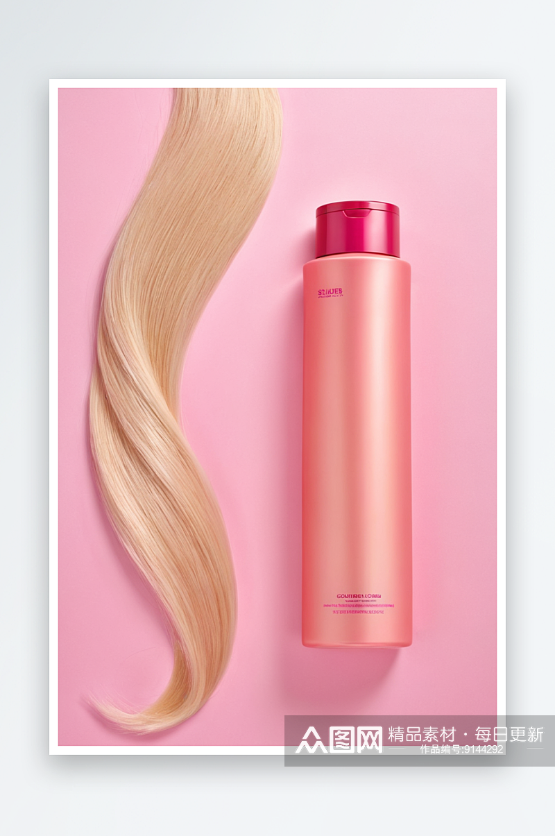 染发用洗发水金发洗发水模型瓶粉红色化妆品素材
