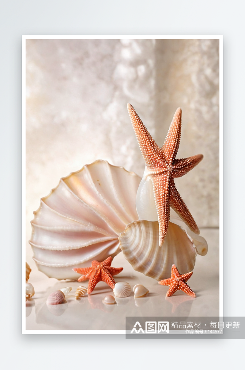 玫瑰海星海贝图片素材
