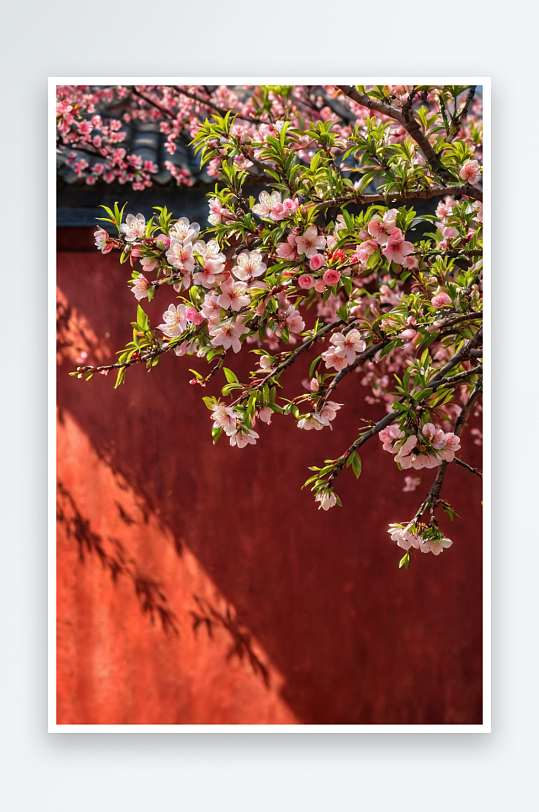春天花与紫禁城图片