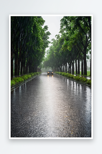 雨后林间小路图片