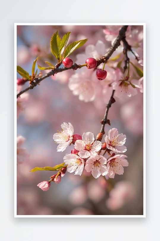 阳春三月植物园粉红樱花盛开图片