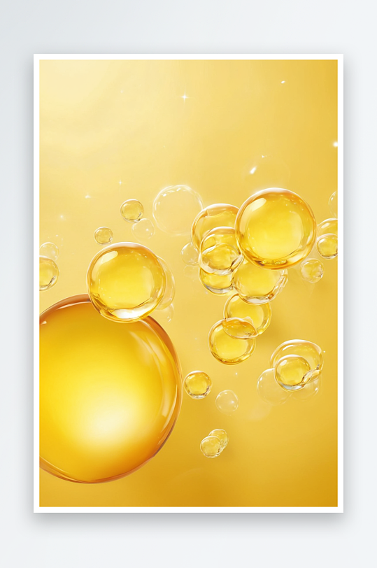 数码黄色气泡护肤品抽象海报背景图片
