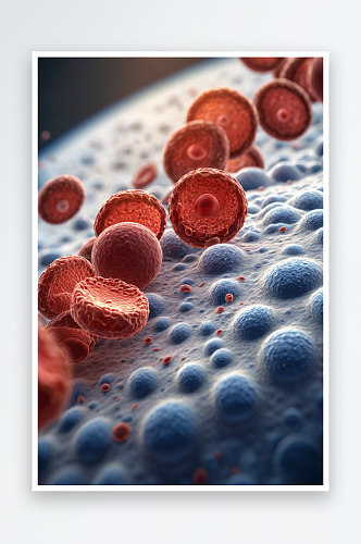 生物细胞红细胞免疫细胞特写高清插画图片