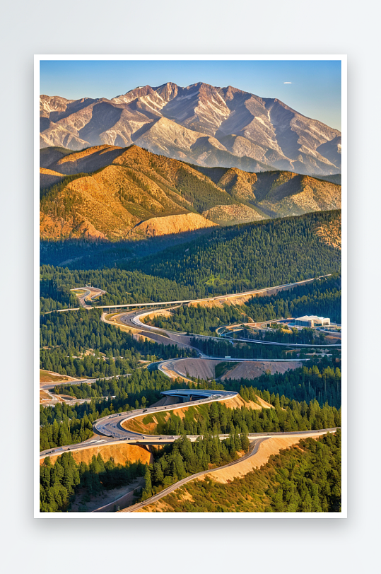 山与路与天空风景美国奥林匹克公园图片