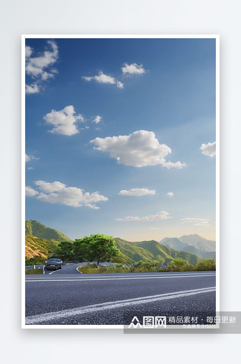 山区公路汽车广告背景图图片素材