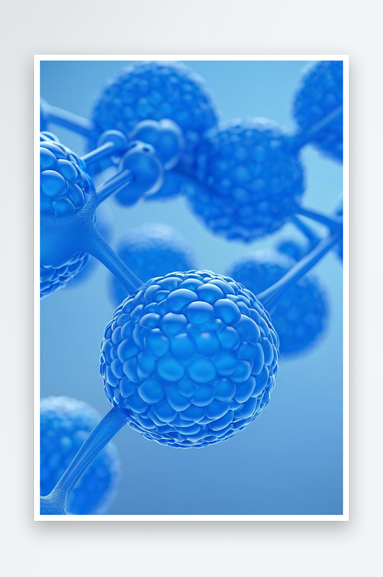 三维分子结构科学概念医学技术蓝色图片