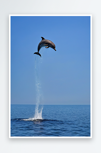 晴朗天空中游泳海豚剪影洛特南非图片