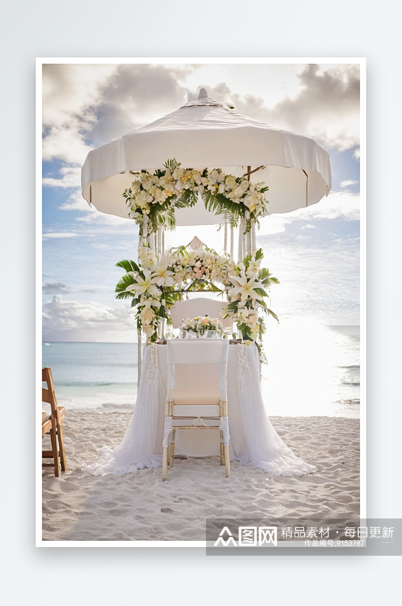 美国夏威夷大岛凯卢阿科纳椅子设置户外婚礼素材