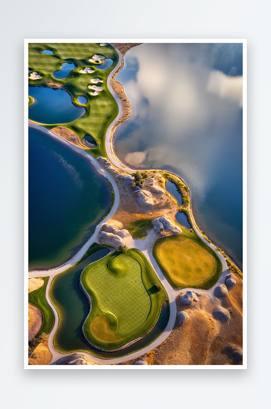 金沙湖高尔夫球场航拍视角图片