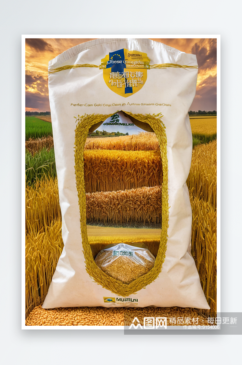 金秋五谷丰登南方水稻种植产业颗粒饱满图片素材