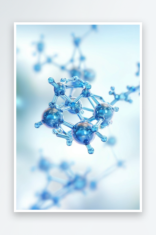 3D渲染微观分子结构图片