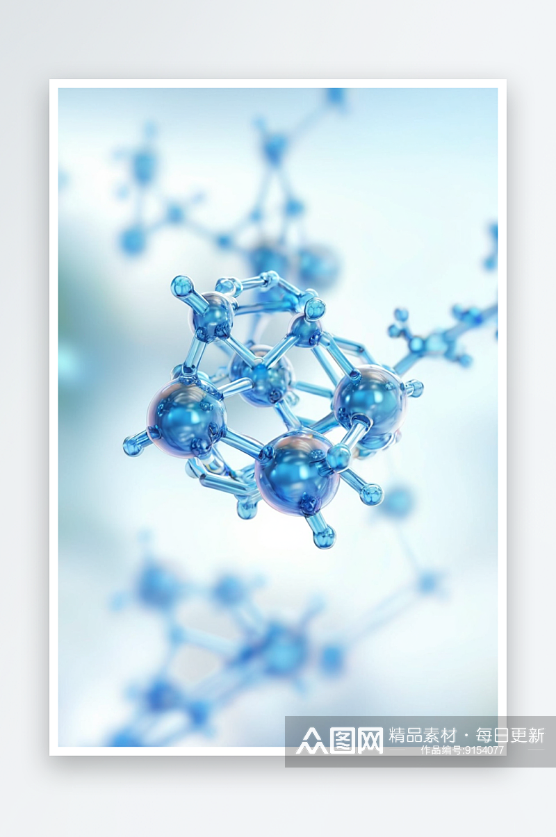3D渲染微观分子结构图片素材