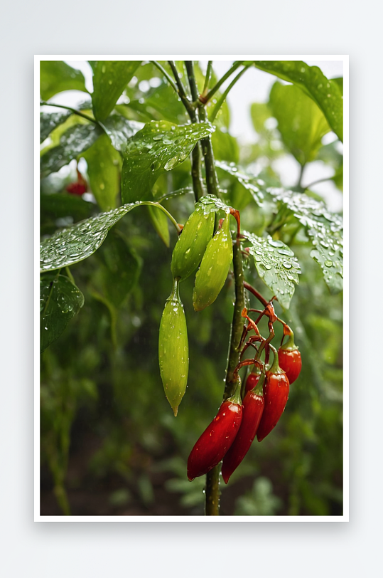 辣椒雨中种植图片
