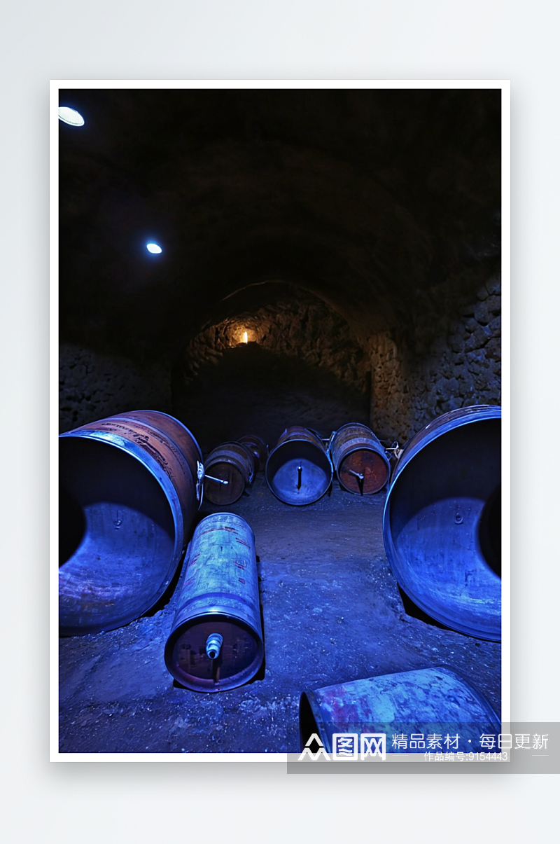 酒窖山洞里旧罐子用作酿酒厂用于生产储存葡素材