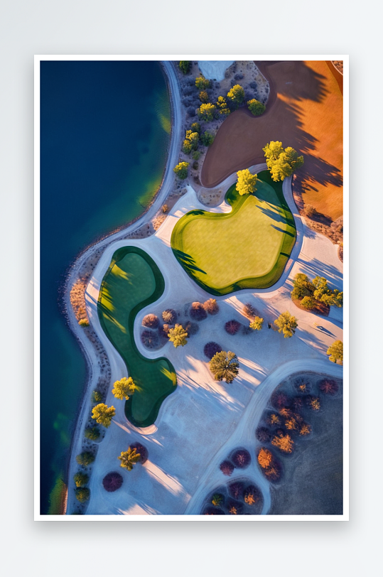 金沙湖高尔夫球场航拍视角图片