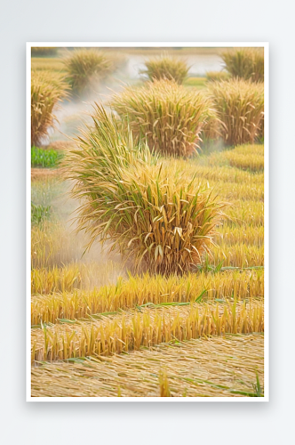 金秋五谷丰登南方水稻种植产业颗粒饱满图片