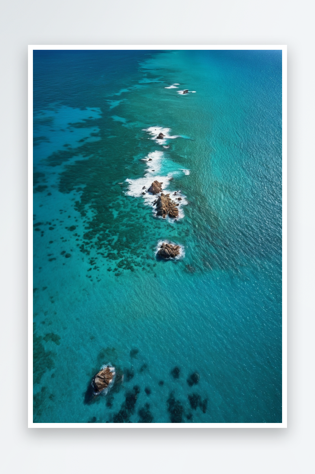 海滩海面及晴朗天空图片素材