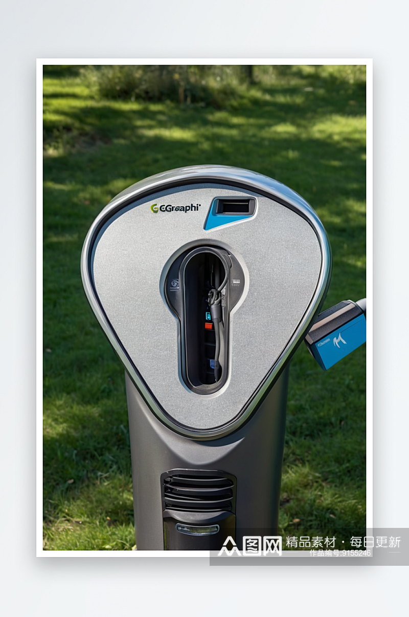 德国慕尼黑附近一个电动汽车充电桩图片素材