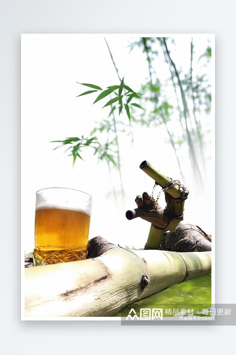 传统文化古代诗词人物插图竹林饮酒图片素材