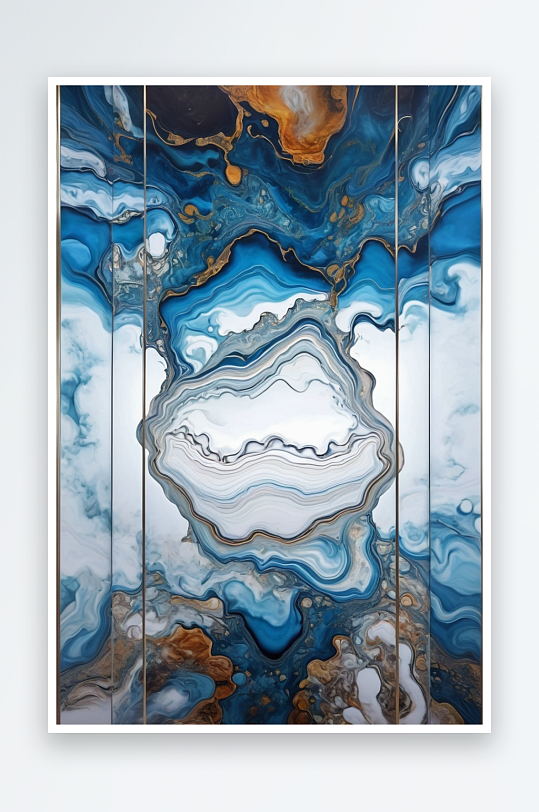 抽象流体丙烯画石白色抽象墨云上图片