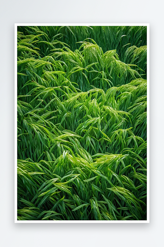 白色背景上谷类植物或绿色水稻图片