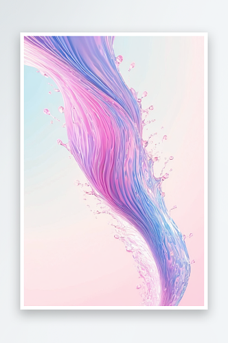 3D流体风格粉色梦幻曲面壁纸插图图片
