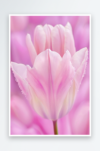 紫色郁金香花朵完全开放花蕾紧闭图片
