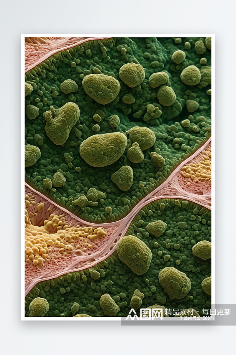 用电子显微镜拍摄肝细胞照片图片素材
