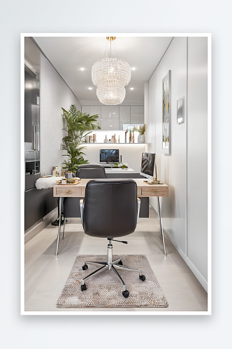 现代椅子家庭办公书桌装饰白色背景办公咖啡
