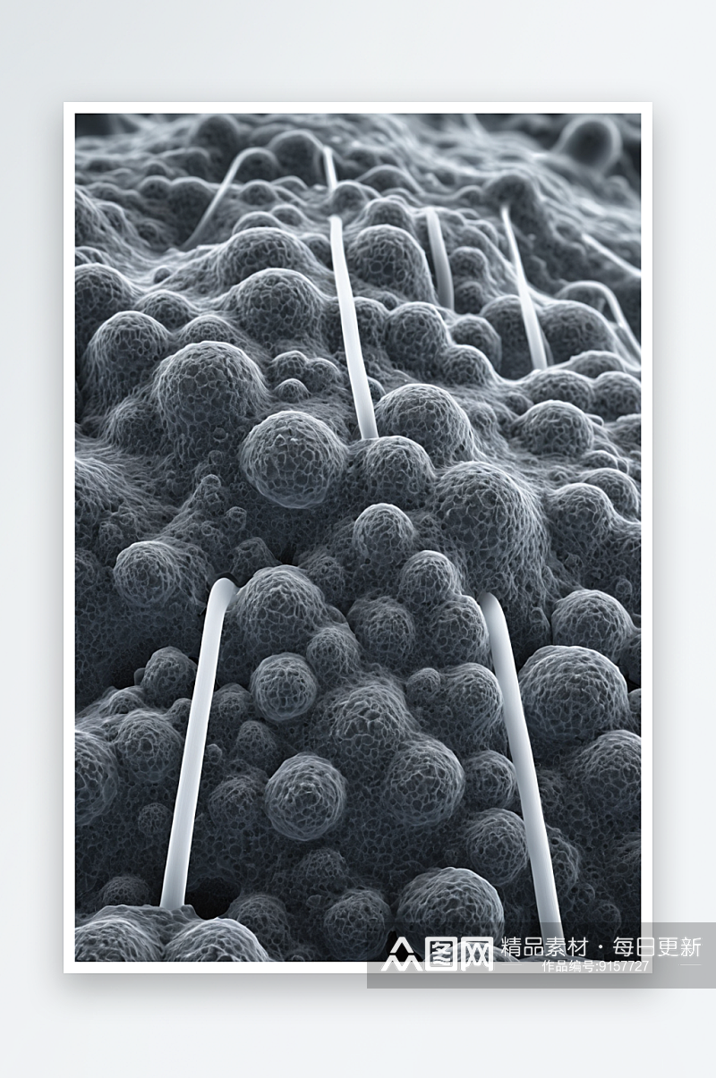透射电子显微镜下皮肤上朗格汉斯细胞照片图素材