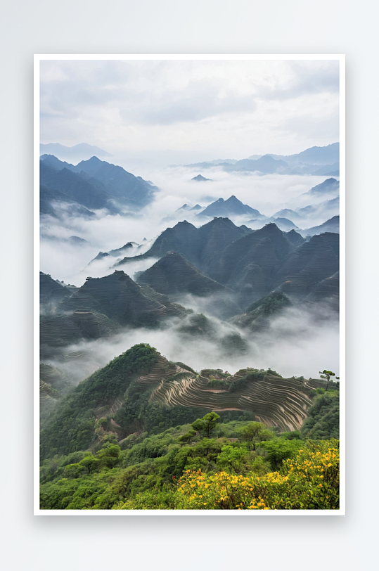 多云天气下的风景图片