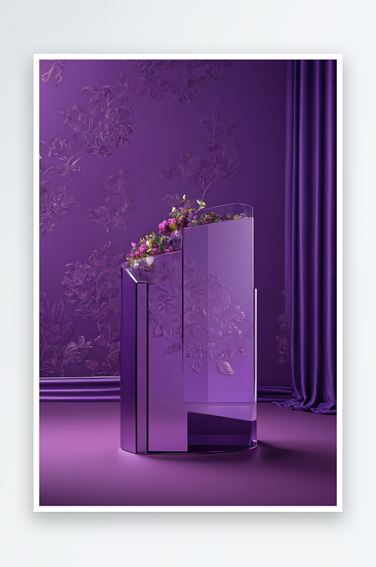 紫色产品展台三维图形图片