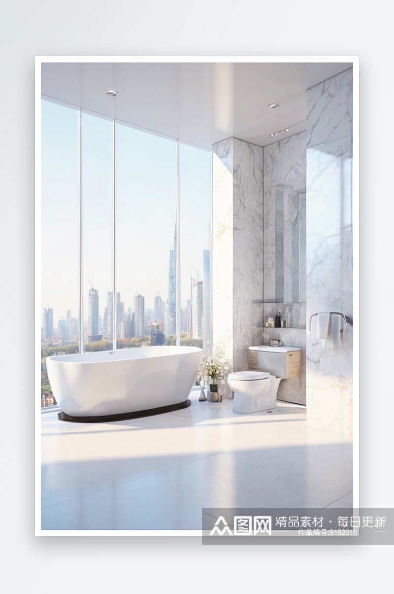 浴室卫生间样板间效果图宽敞明亮现代公寓内素材