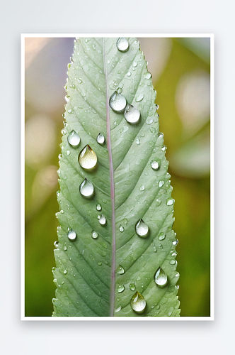 雨滴落轻树叶上特写照片图片